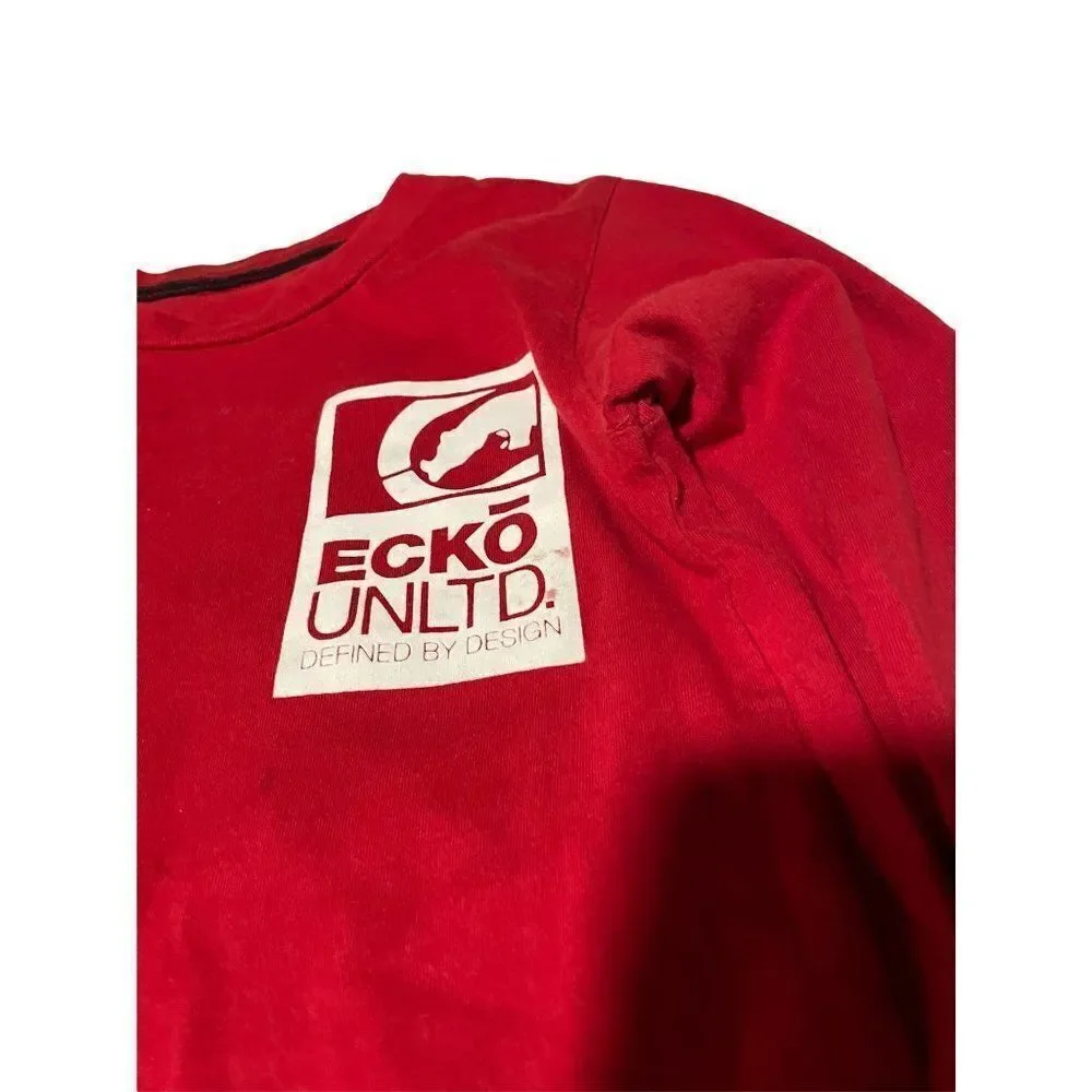 Echo United Unisex Kids Red Long Sleeve Round Neck Graphic T Shirt Size 4T